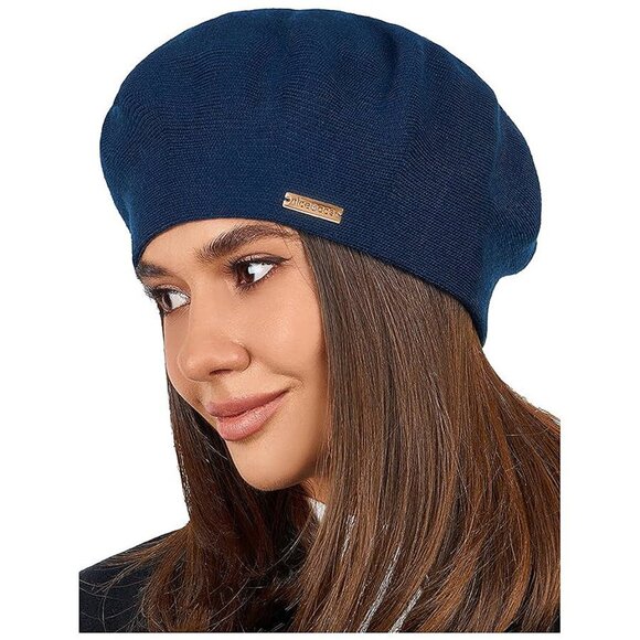 Wool Beret Hat Blue - Picture 1 of 7